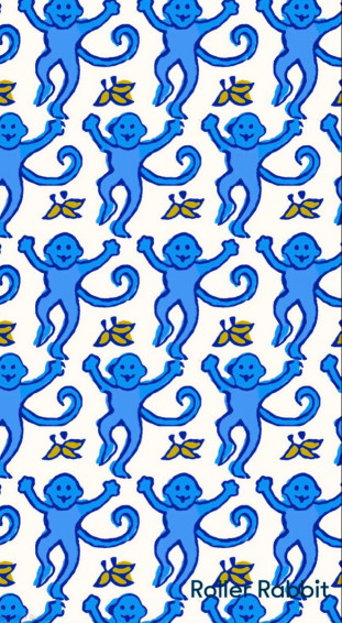 Roller Rabbit Monkeys Wallpaper Preppy