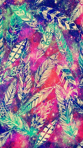 Falling Feathers Galaxy Wallpaper Androidwallpaper