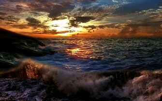 Zastaki Sunset On A Stormy Sea Wallpaper