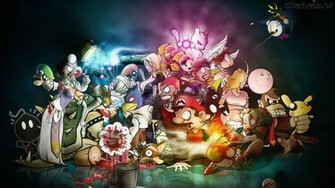 Papel De Parede Caricatura Dos Personagens Da Nintendo
