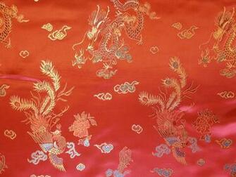 Chinese Brocade Red Dragons Textile Express