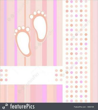 Templates Baby Girl Announcement Card Background Vector Stock