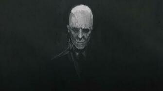 Man In Black Portrait Painting Monochrome Bald Clothing