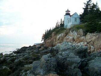 Maine Lighthouse Wallpaper Stock Photos