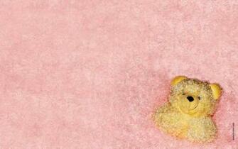 Cute Teddy Bear Pink Desktop Wallpaper