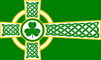 Irish Celtic Cross Wallpaper Flag By
