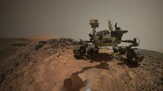 Space Image Looking Up At Mars Rover Curiosity In Buckskin Selfie