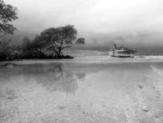 Black And White Wallpaper Beach Landscape HD