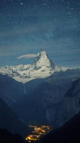 Zermatt Matterhorn Switzerland Night 4k Ultra HD Mobile Wallpaper