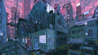 Pixel Art City Wallpaper