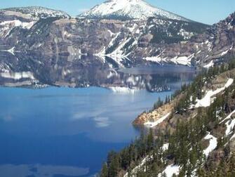 Landscapes Snow Lakes Crater Lake HD Wallpaper Of Nature