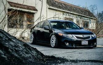 Wallpaper Tuning Honda Black Stance Acura Tl Image For