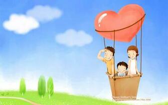 Lovely Children Illustraion Of Family Love No Wallpaper