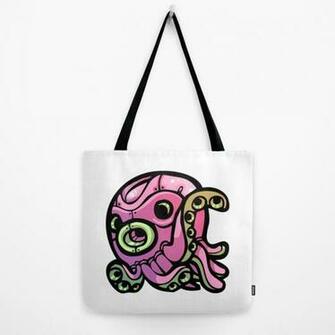 Pink Gorilla X Enfu Octopus Mech Tote Bag By Pinkgorilla Society6