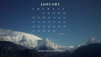 January Calendar Desktop Wallpaper