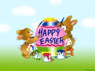 Easter Bunnies Happy Wallpaper Jpg