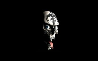 Scary Skull Face Wallpaper HD Black Background Photos