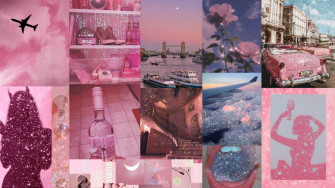 Collage For Pink Aesthetic Laptop Wallpaper
