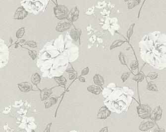 White Floral Wallpaper Non Woven Bali A S Cr Ation