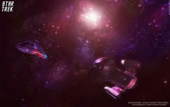 Wallpaper Designs Stars Star Trek Uss Voyager Ncc74656 And Delta Flyer
