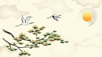 Flying Storks Wallpaper