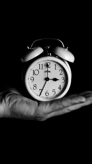 Wallpaper Alarm Clock Hand Bw Time