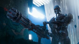 Cyborg Fantasy Minigun Wallpaper Photos Pictures