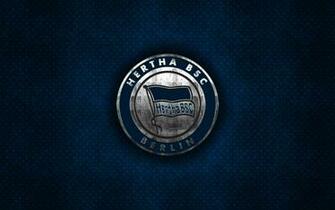 Wallpaper Hertha Bsc German Football Club Blue Metal