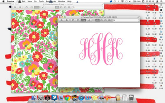 The Pink And Green Prep Monogram Desktop Background