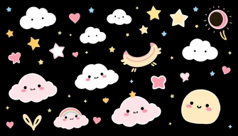 Kawaii Black Wallpaper