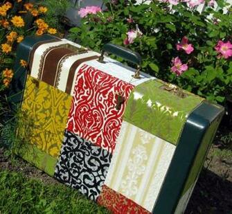 Cover A Suitcase With Wall Paper This Is For You Dusti