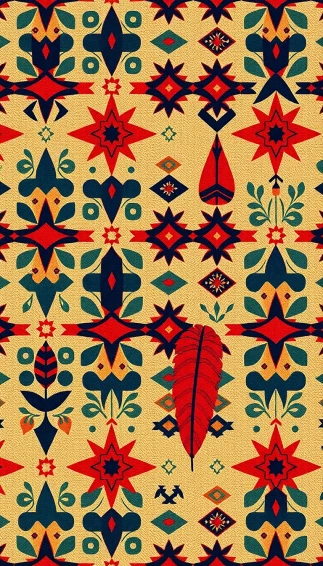 Aztec Feather Wallpaper