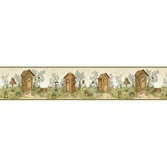 Outhouse Wallpaper Border Grasscloth
