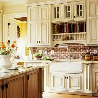 Faux Brick Wallpaper In Kitchen