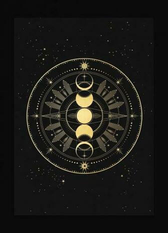 Moon Phase Totem With Image Symbols Goddess