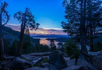 California Nevada Sierra Lake Evening Stock Photos