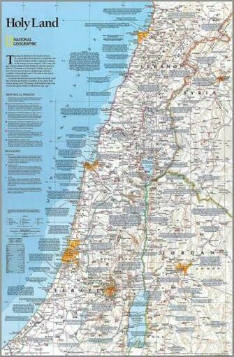 Holy Land Map Wall Mural Self Adhesive Wallpaper In Various Sizes