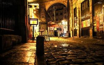 Cobblestone Street In Paris Wallpaper
