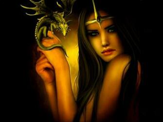 Girl And A Dragon Fantasy Wallpaper