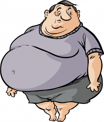 Cartoon Overweight Man Illustration Wallpaper