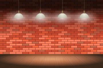 Brick Wall And Wooden Floor Background Vector Design Illustration