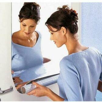 1pc Mirror Wall Sticker Bathroom Effect Wallpaper