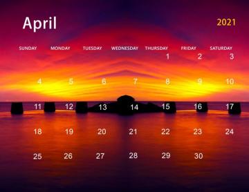 Cute April Calendar Desktop Wallpaper Printable