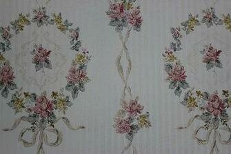 Vintage Wallpaper S Roses Wreaths And Ribbons Made In England