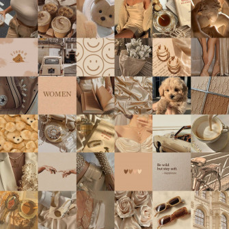 Beige Collage Wallpaper