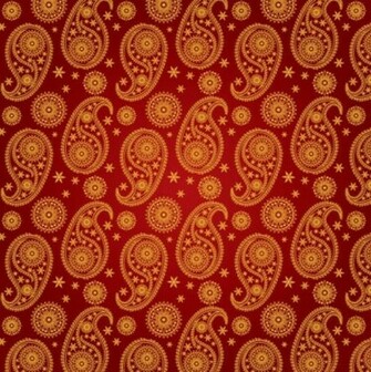 With Orange Indian Elements In Red Background Vector