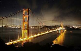 Wallpaper Van De Golden Gate Bridge Bij Nacht