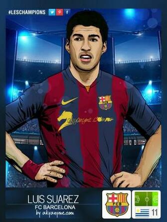 Leschampions Luis Suarez Fc Barcelona Stickers By Akyanyme On
