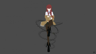 Makise Kurisu Steins Gate Minimalist Wallpaper By Greenmapple17 On
