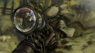 Steampunk Mechanical Sniper Weapons Guns Anime Wallpaper Background